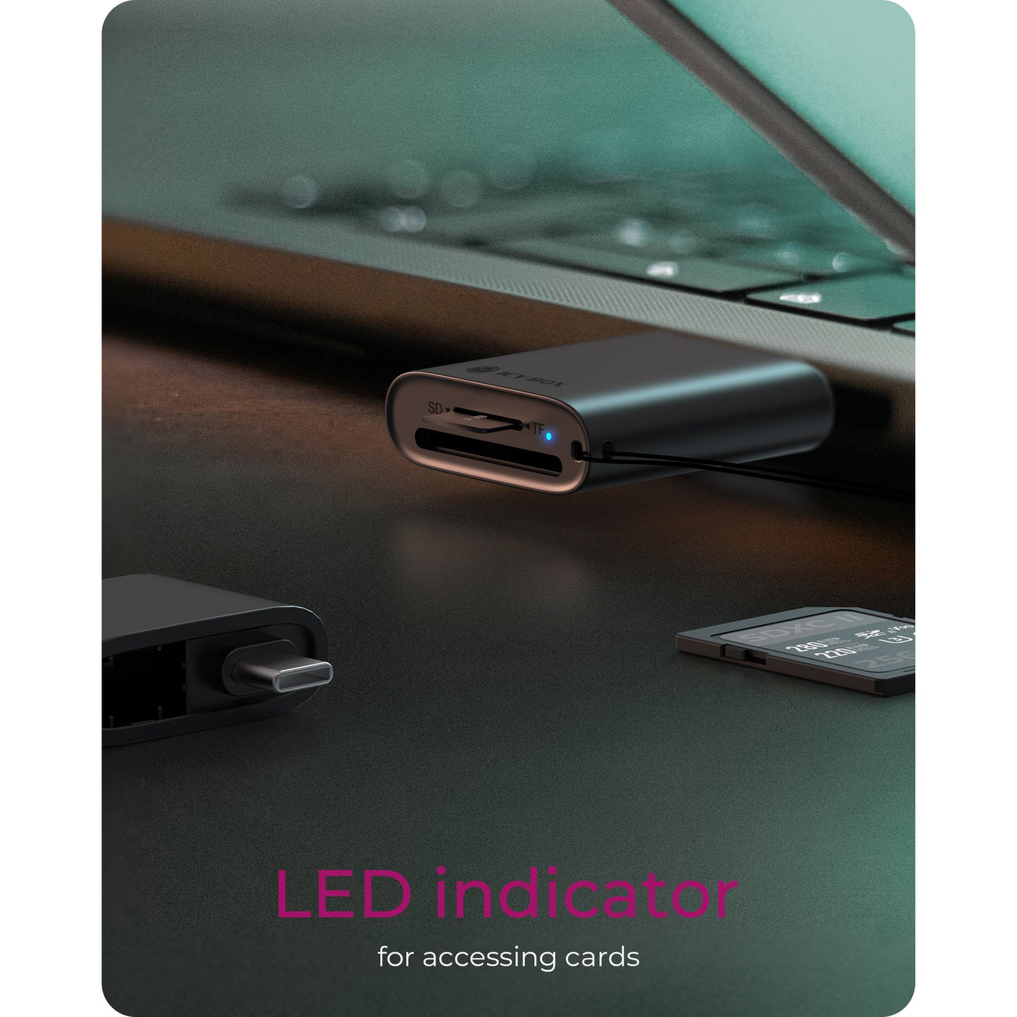 Lector de tarjetas 2 en 1 Icy box ib-cr204-cu3 (negro)