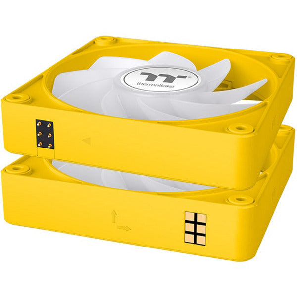 Thermaltake ct120 ex reverse argb sync ventola di raffreddamento per PC bumblebee (pacchetto da 3 ventole) ventole per case (giallo, 3 pezzi, 120 x 120 x 25 mm, pwm)