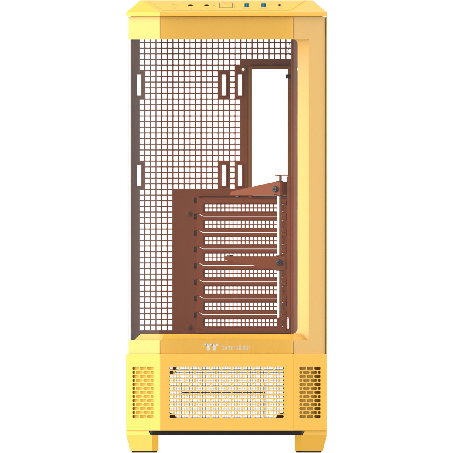 Thermaltake view 600 tg carcasa de torre grande de caramelo de mantequilla (amarillo | 2x USB-A | 1x USB-C | vidrio templado)