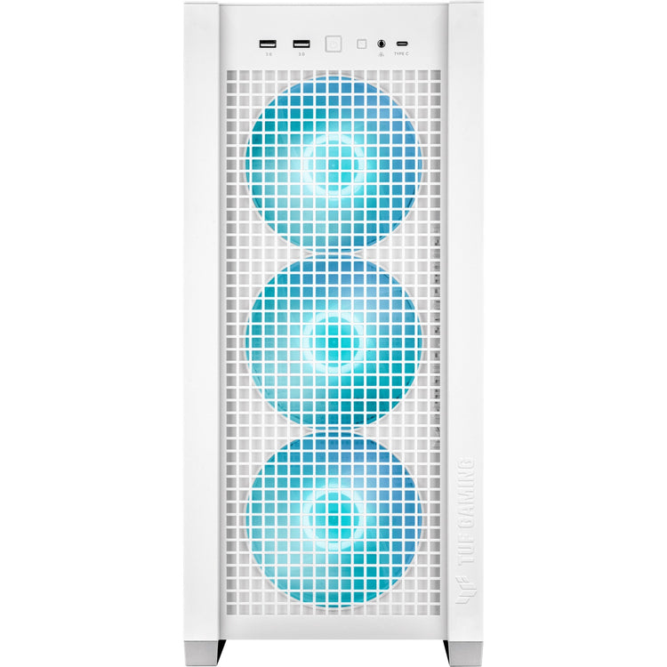 Asus tuf gaming gt302 argb midi tower behuizing (wit | 2x usb-a | 1x usb-c | rgb | tempered glass)