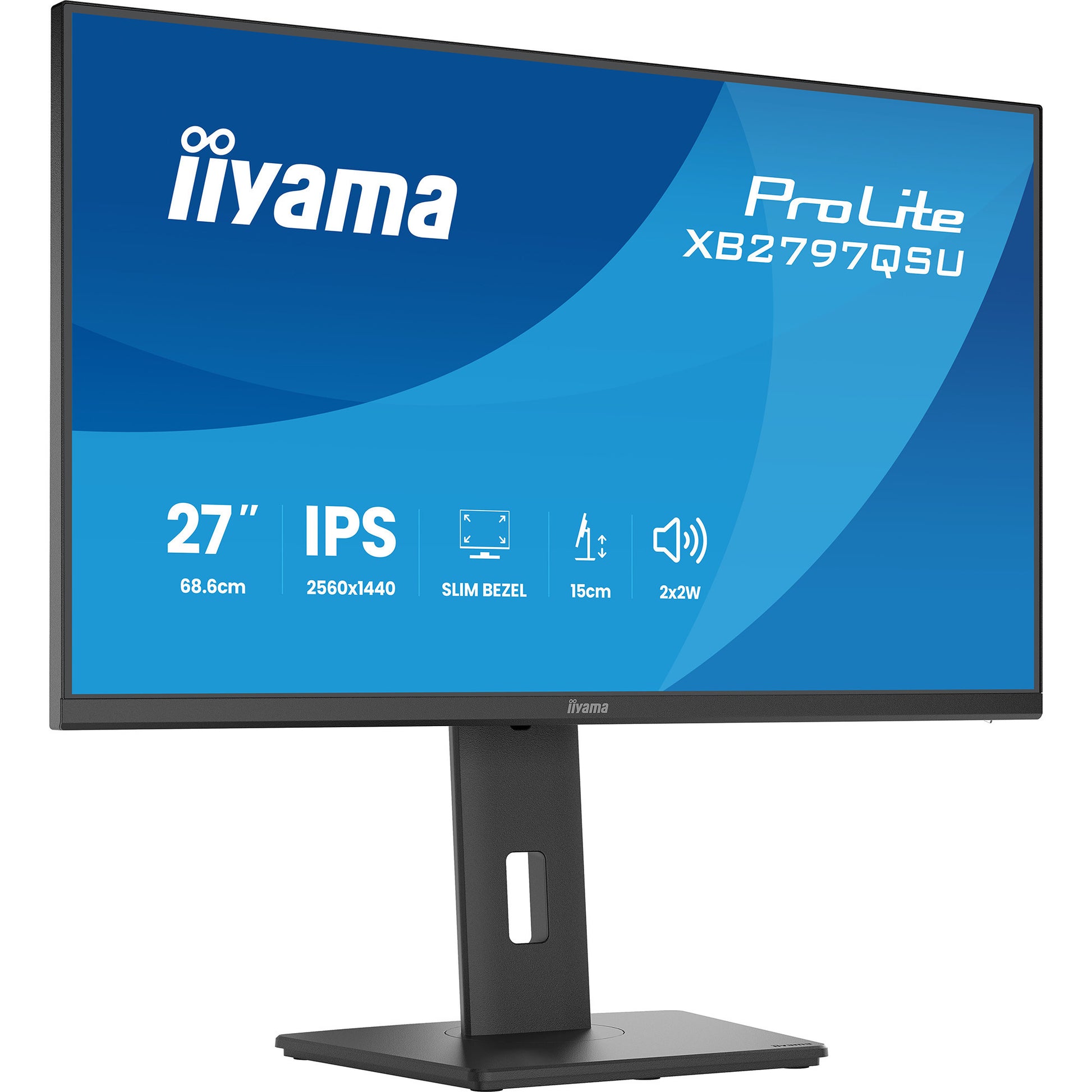 Monitor Iiyama prolite xb2797qsu-b1 27 (negro (mate), HDMI, display port, USB, audio)
