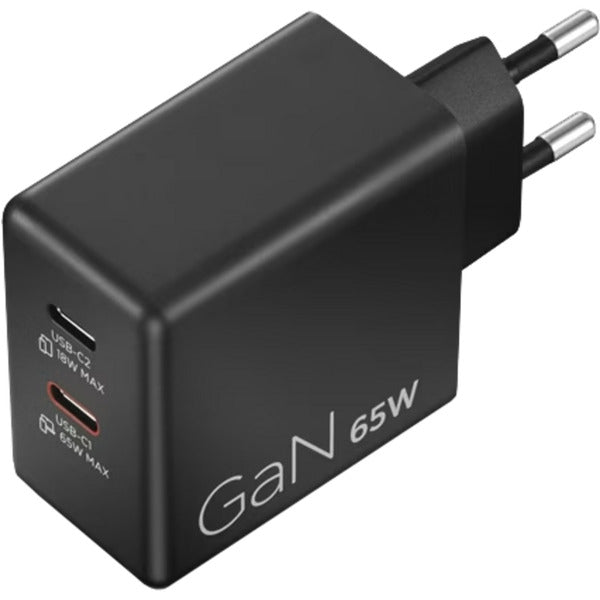 Lenovo dual USB-C (65W) gan (negro, 2x USB-C, suministro de energía)