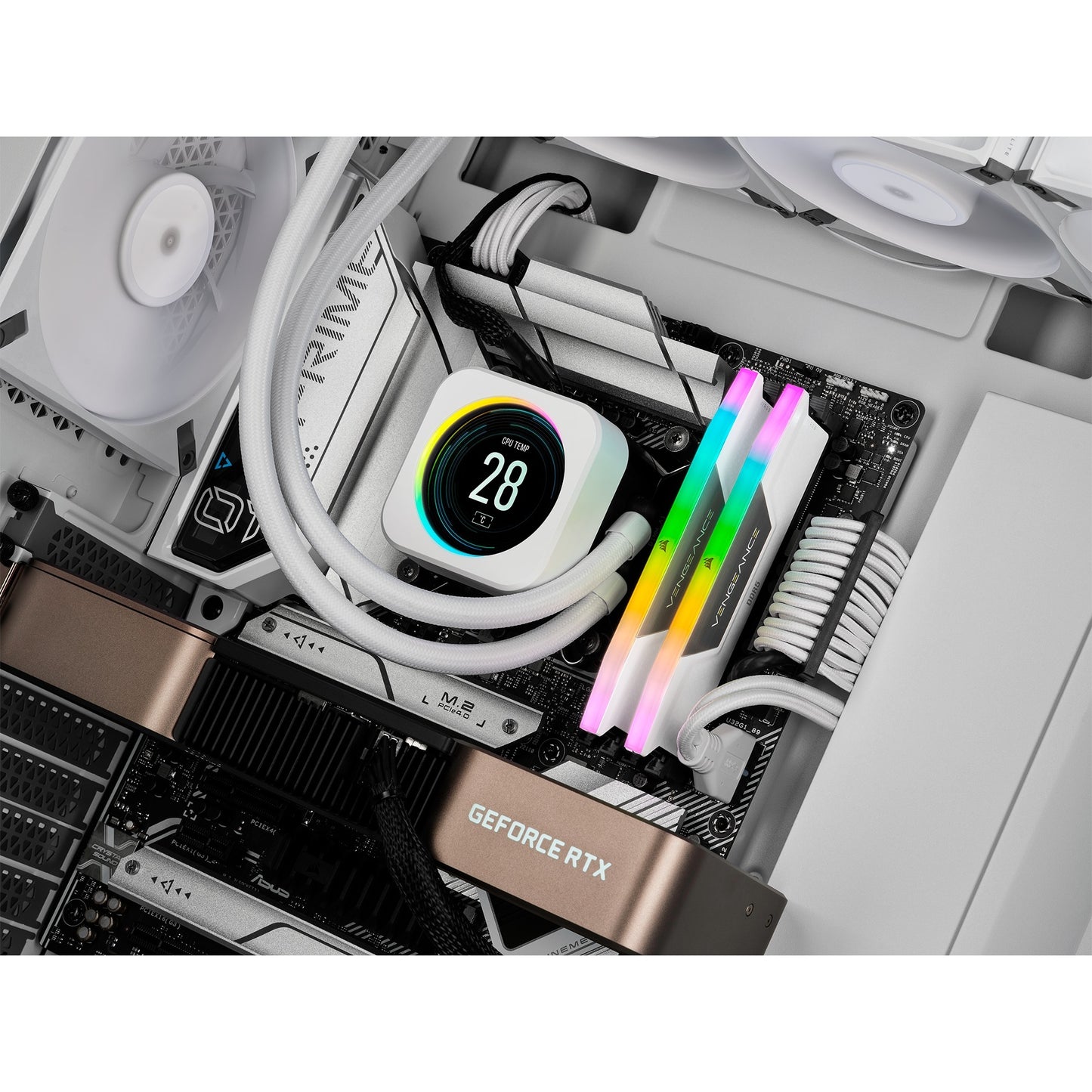 Corsair Vengeance RGB 32 GB DDR5-6400 (2x 16 GB) RAM (blanco, cmh32gx5m2b6400c36w, xmp 3.0)