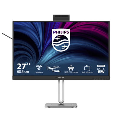 Monitor LED Philips 27b2u4601h 00 27 (nero argento, HDMI, porta display, USB-C, webcam, 120 Hz)