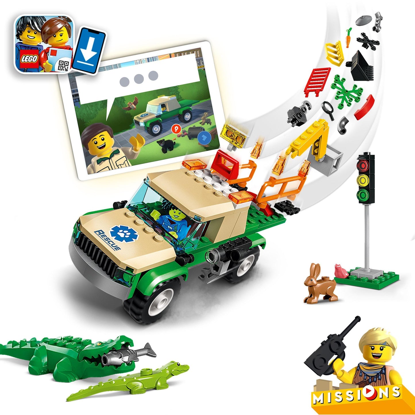 Lego City - Juguete de construcción para misiones de rescate de animales salvajes (60353)
