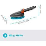 Gardena cleansystem handborstel m hard, met slangaansluiting wasborstel (grijs turquoise, 18846-20) - afbeelding 3