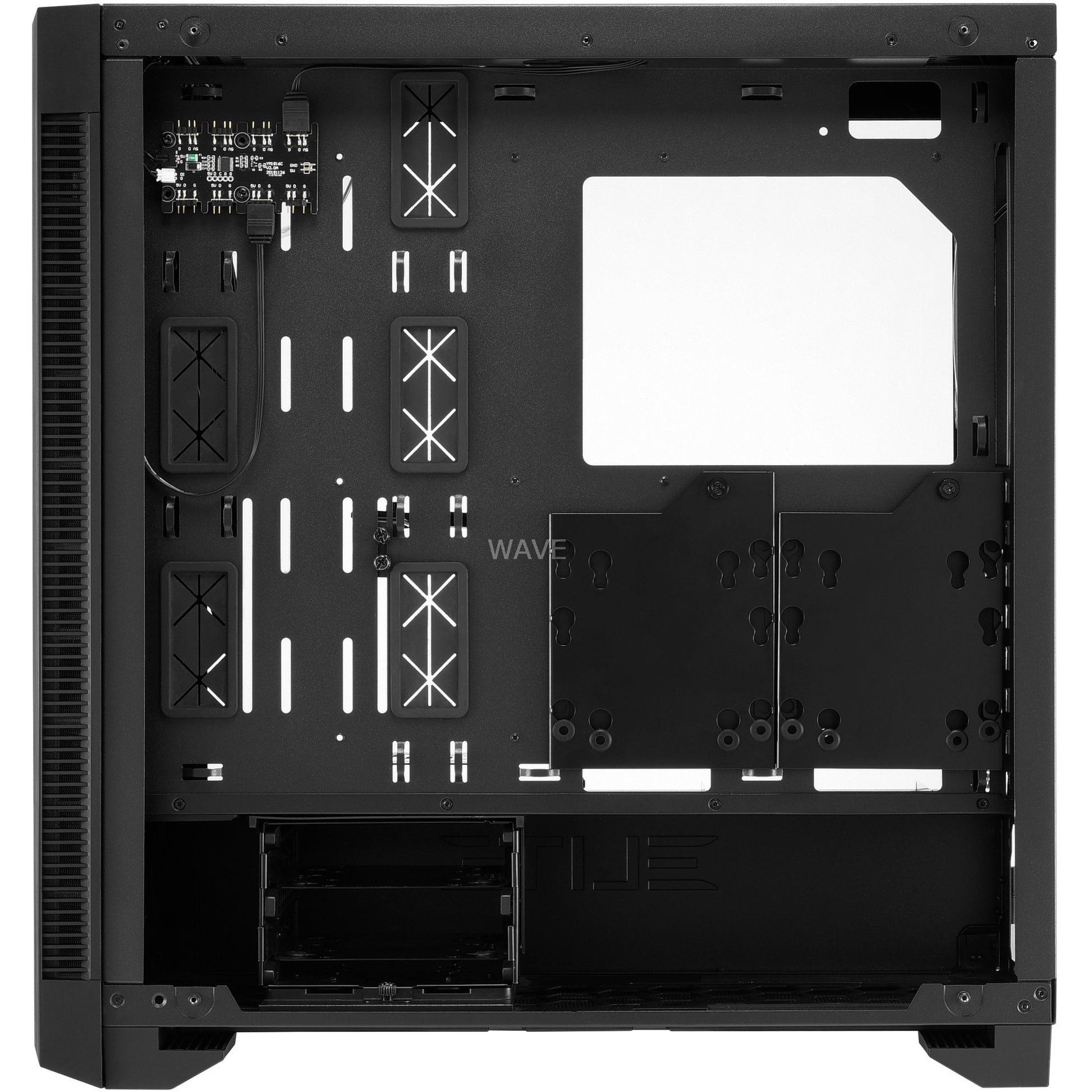 Sharkoon elite shark ca200g big tower behuizing (zwart | 4x usb-a | rgb | tempered glass)