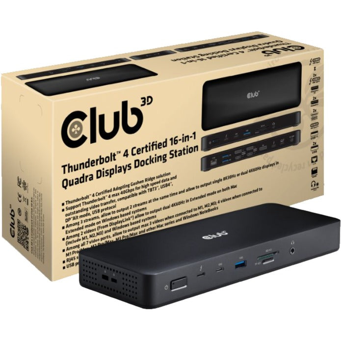 Club 3d Thunderbolt 4, 3-in-1 Quadra Muestra Dockstation