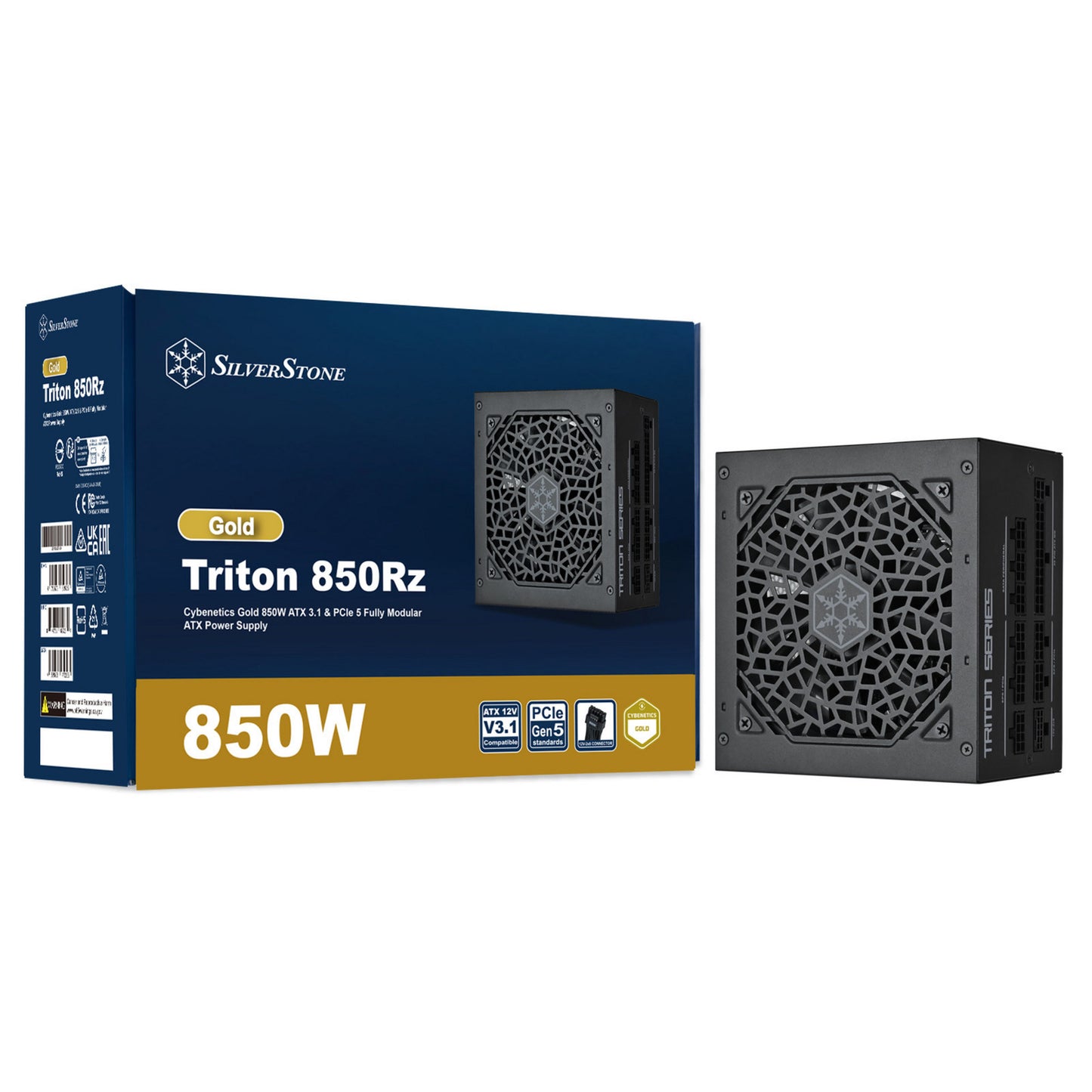 Alimentatore modulare Silverstone triton 850rz da 850 watt (nero, 1x 12v-2x6, 3x pcie)