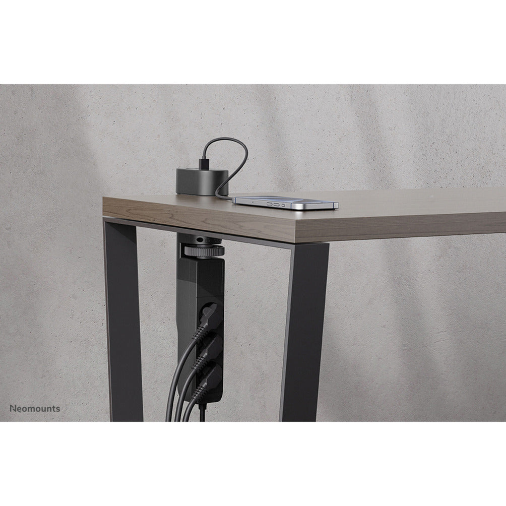 Neomounts DS22-840BL6 SECKE DE ESCRITO CON CLAMP, 1.4 m, interior, tipo F, plástico, negro, entrega de energía