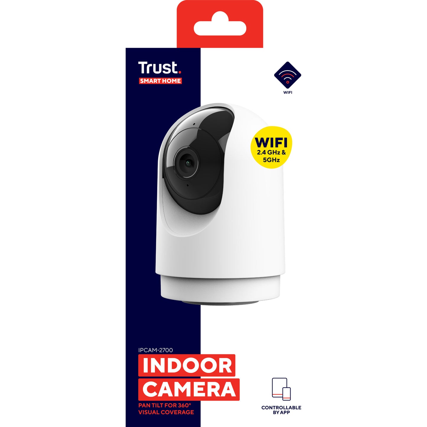 Trust telecamera di sicurezza ipcam-2700 a 360° (bianco, WiFi da 2,4 o 5 GHz)