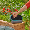 Gardena aquabloom set l voor bewatering op zonne-energie besproeiingscomputer (grijs turquoise, automatisch besproeiingssysteem, accu inbegrepen)