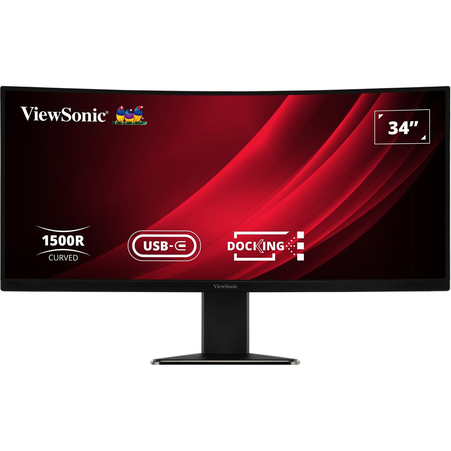 Monitor docking curvo Viewsonic UwQHD con switch KVM VG3419C 34 ultrawide (nero (opaco), 1x HDMI, 1x porta display, USB-A, USB-B, USB-C, LAN, audio)