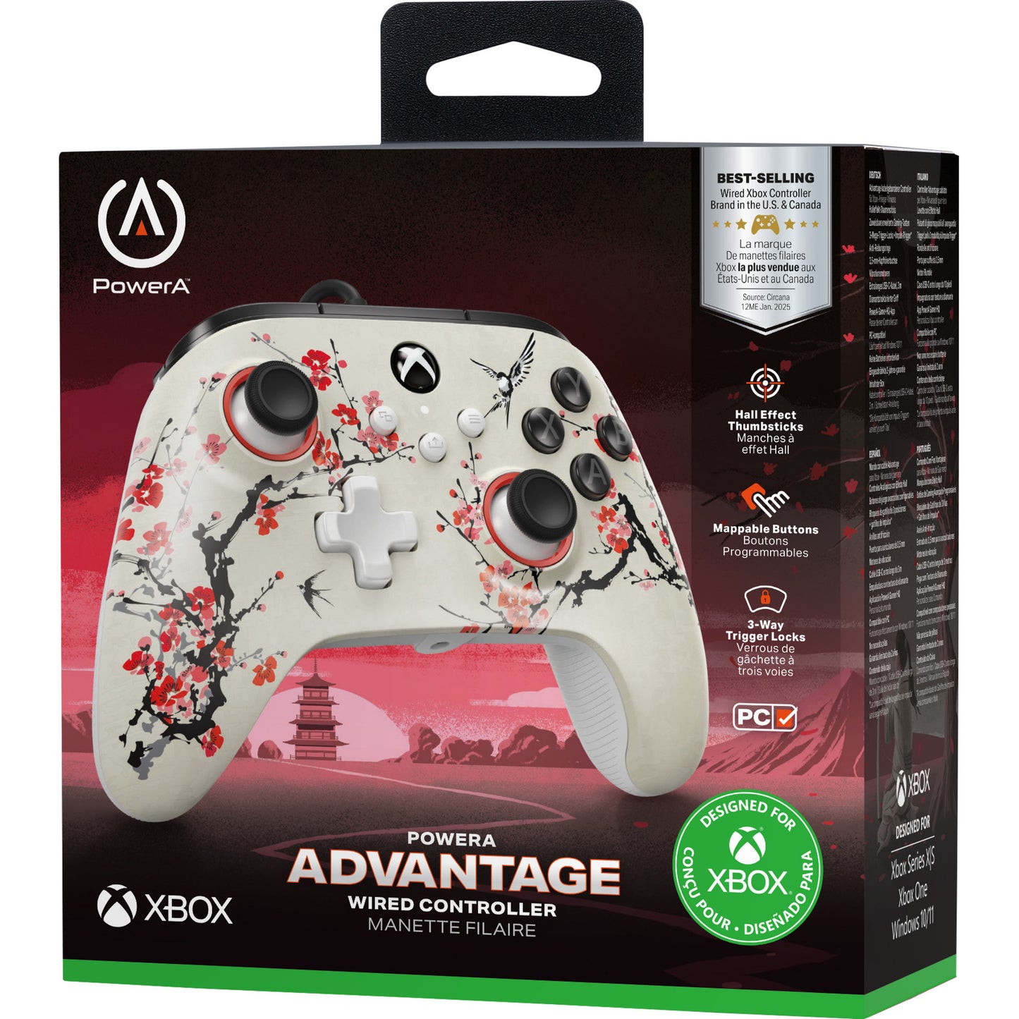 Controller Powera Advantage con cavo per xbox serie x|s - Warrior's Nirvana (magnolia white, xbox serie x|s, xbox one, PC)