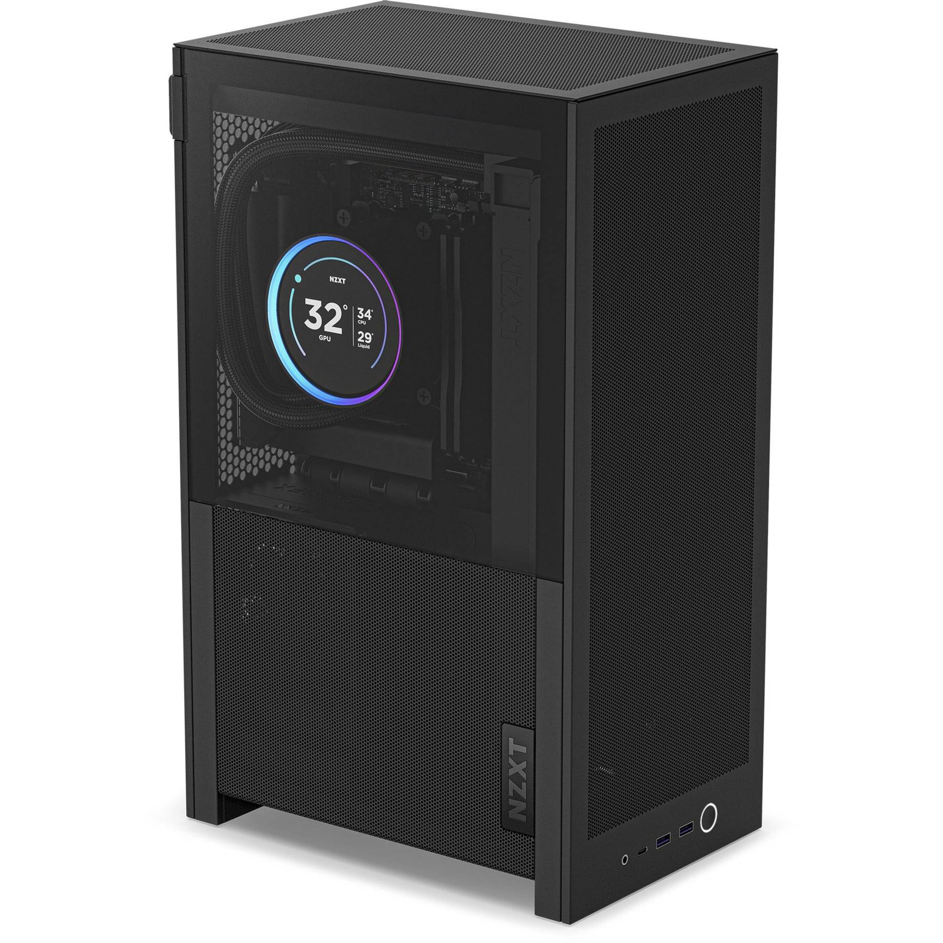 Custodia mini tower Nzxt h2 flow (nero | 2x USB-A | 1x USB-C | vetro temperato)