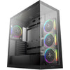 Deepcool cg580 4f v2 midi tower behuizing (zwart | 2x usb-a | 1x usb-c | rgb | tempered glass)