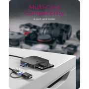 Icy box ib-cr302-cu3 4-in-1 card reader (black) - afbeelding 2