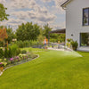 Gardena complete set pipeline irrigatiesysteem aquaprecise op zonne-energie voor gazon sprinklersysteem (grijs turquoise)