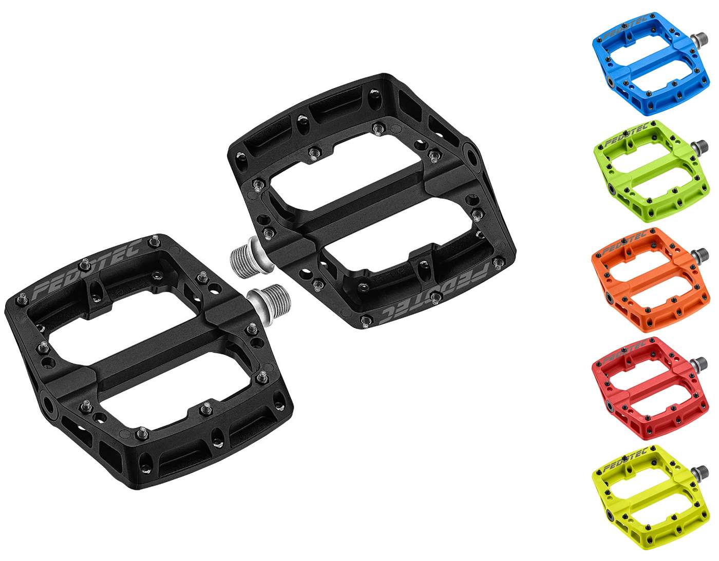 Pedali con piattaforma piatta in nylon Pedotec Thunder 180