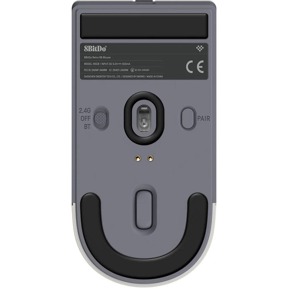 Ratón 8bitdo retro r8 - edición n (gris rojo, 50 - 26000 ppp, Bluetooth USB-C 2,4 GHz)