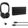 Jabra evolve2 65 flex duo, auricolare on-ear ms (nero, stereo, USB-C, link380c, microsoft team)