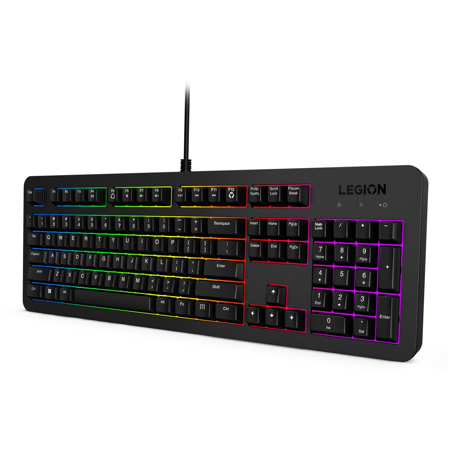 Lenovo legion k310 rgb gaming toetsenbord (zwart, us lay-out (qwerty), membraan, 100%, membraan switch, rgb, usb)