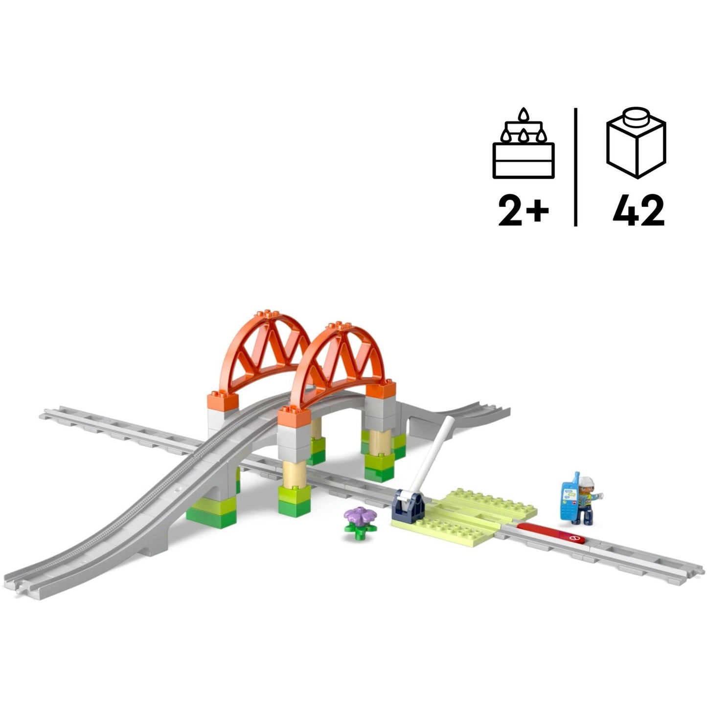 LEGO LEGO DUPLO TOWN 10426 Puente de trenes y rieles de expansión set