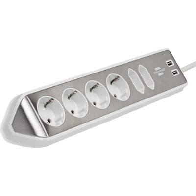 Brennenstuhl Estilo Corner Stop contatta 4 volte con USB Charging Func