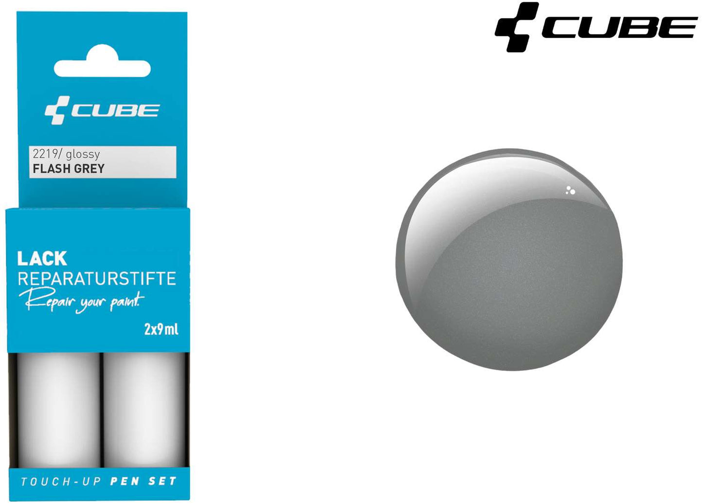 Juego de bolígrafos de retoque Cube flash flash gris
