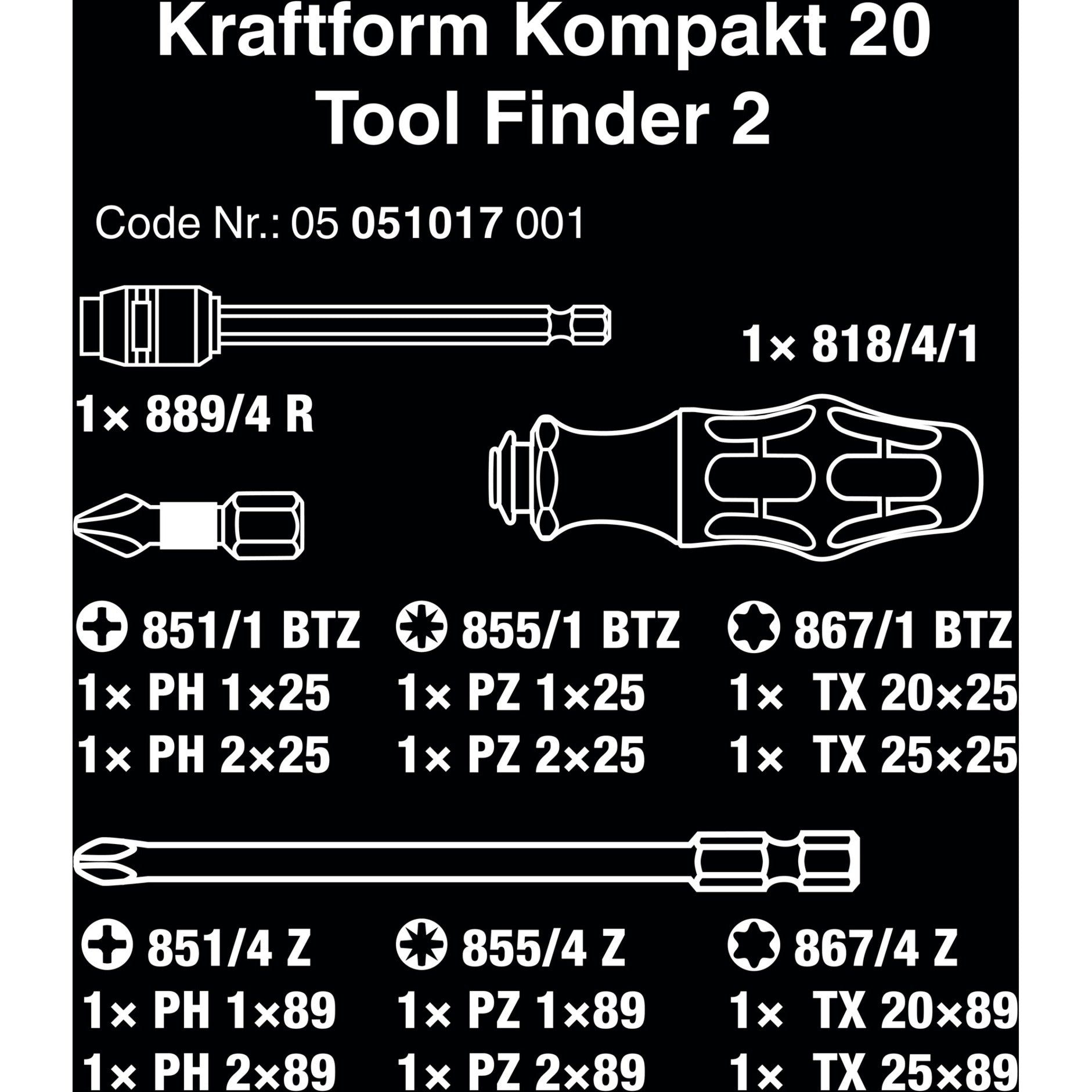 Juego de destornilladores Wera Kraftform Compact 20