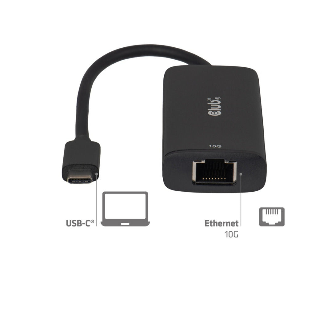 Club 3D CAC-2531 Adattatore Ethernet da USB-C a RJ45 10G (nero)