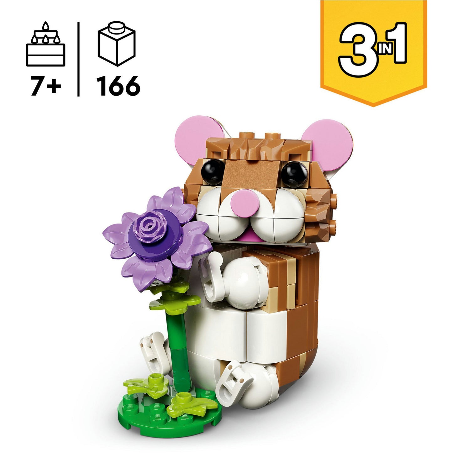 Lego 31376 Creator simpatico criceto con fiore | 2 pezzi