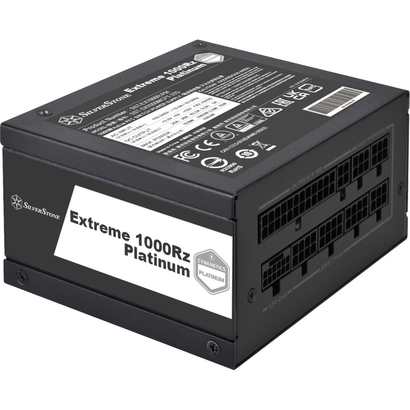 Silverstone extreme 1000rz platinum modulaire 1000 watt voeding (zwart, 1x 12v-2x6, 4x pcie)