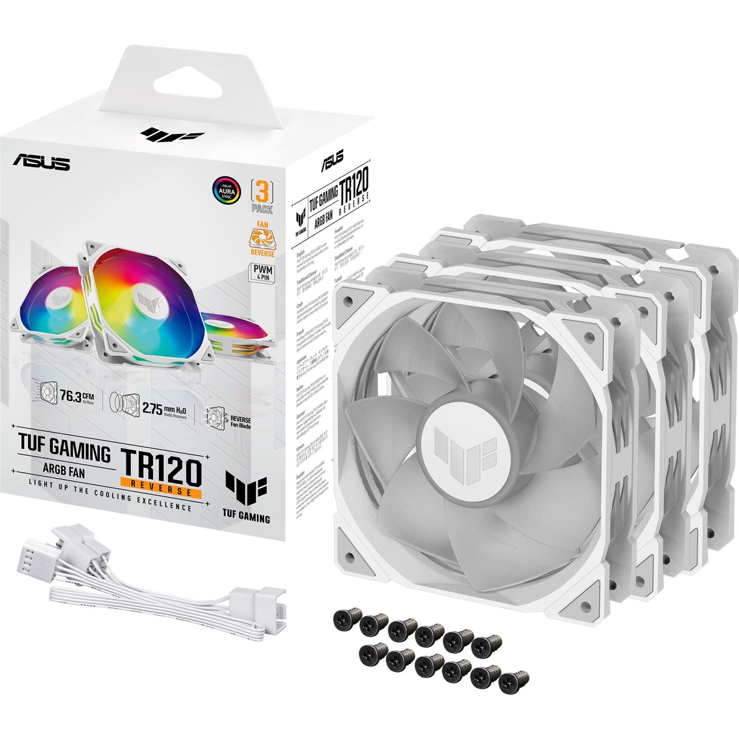 ASUS TUF Gaming TR120 Argb Inverse Pack, 3 pezzi