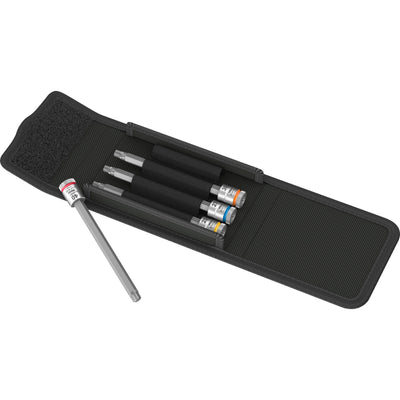 Wera 8767 a torx® hf 1 zyklop bitdoppen set torx dopsleutel (zwart zilver, 4-delig, met vasthoudfunctie, 1 4 -aandrijving)