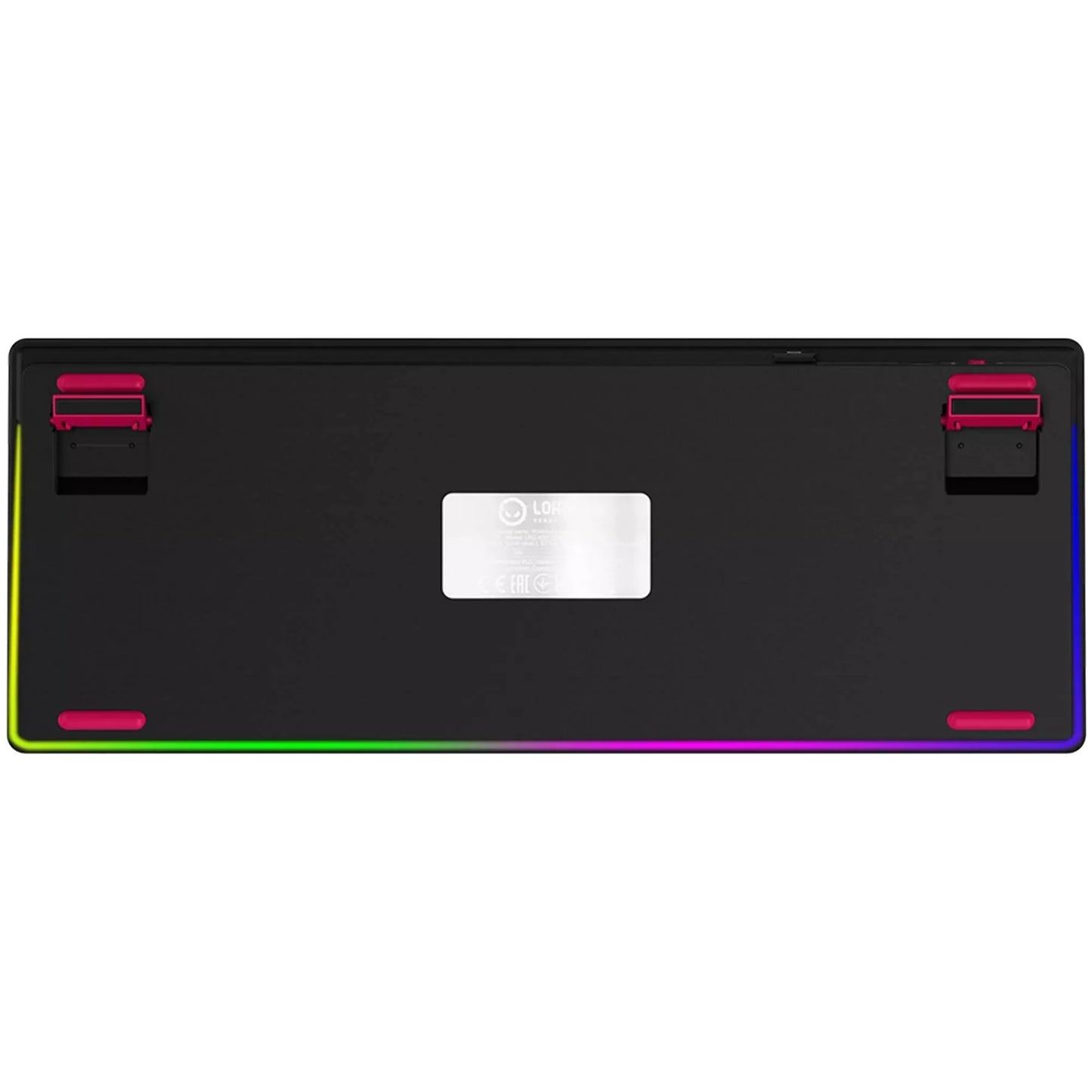 Lorgar kbp70tklw, teclado para juegos (negro, diseño estadounidense, logar toxic purple, tkl, rgb, intercambiable en caliente, pbt double-shot, bluetooth 2.4ghz usb)