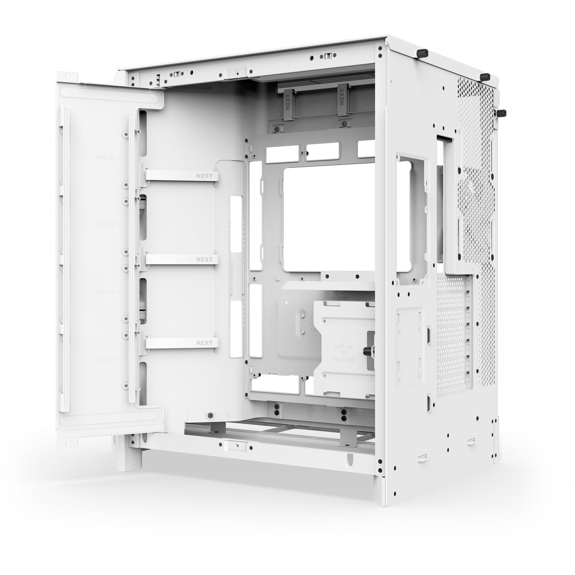 Custodia midi tower Nzxt h9 flow (bianco (opaco) | 2x USB-A | 1x USB-C | vetro temperato)