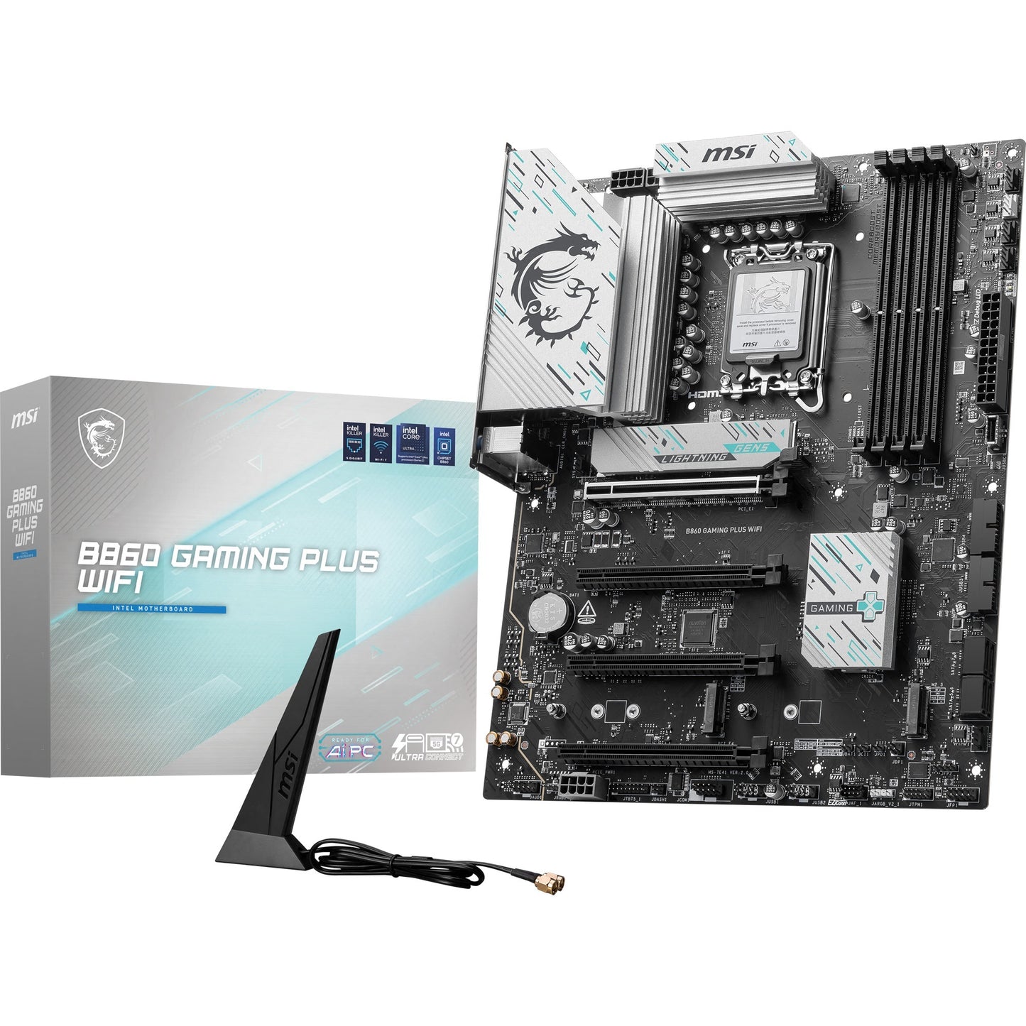 Placa base MSI B860 Gaming Plus WiFi Socket 1851 (RAID, 5GB-LAN, WiFi 7, BT, Sonido, ATX)