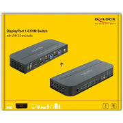 Delock displayport 1.4 + usb 3.0 en audio kvm-switch - afbeelding 4