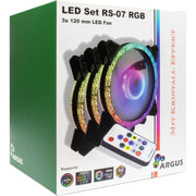 Inter-tech argus rs-07 rgb set120x120x25 case fans (zwart, 3 stuks, 120 x 120 x 25 mm, pwm) - afbeelding 8