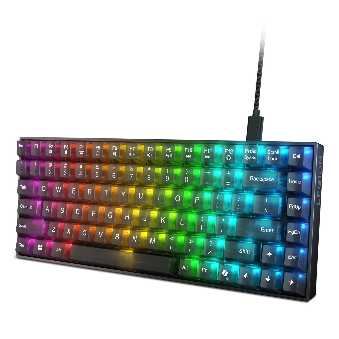 Tastiera da gioco meccanica Lenovo legion k510 mini pro rgb (nera, layout americano (qwerty), 75%, interruttore marrone, hot swap, USB)