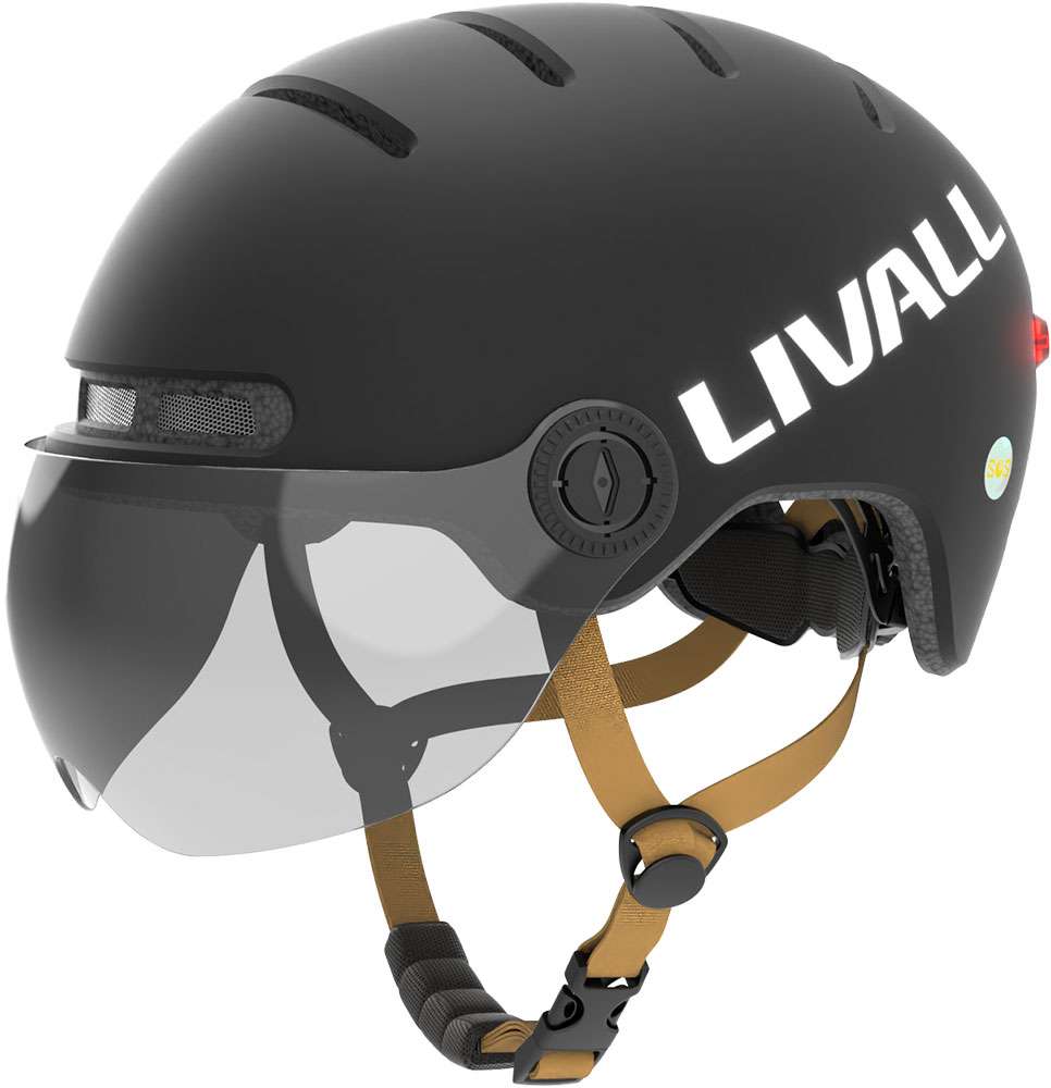 Livall l23 - casco da bici urbano a led con visiera