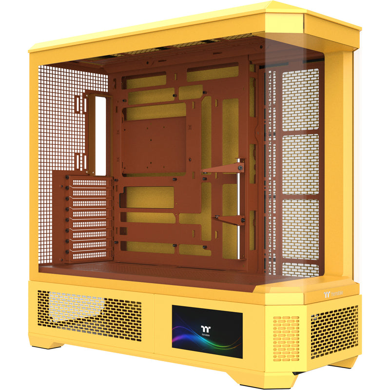 Thermaltake view 600 tg carcasa de torre grande de caramelo de mantequilla (amarillo | 2x USB-A | 1x USB-C | vidrio templado)