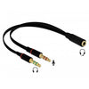 Delock headset adapter (zwart, 0,2 meter)