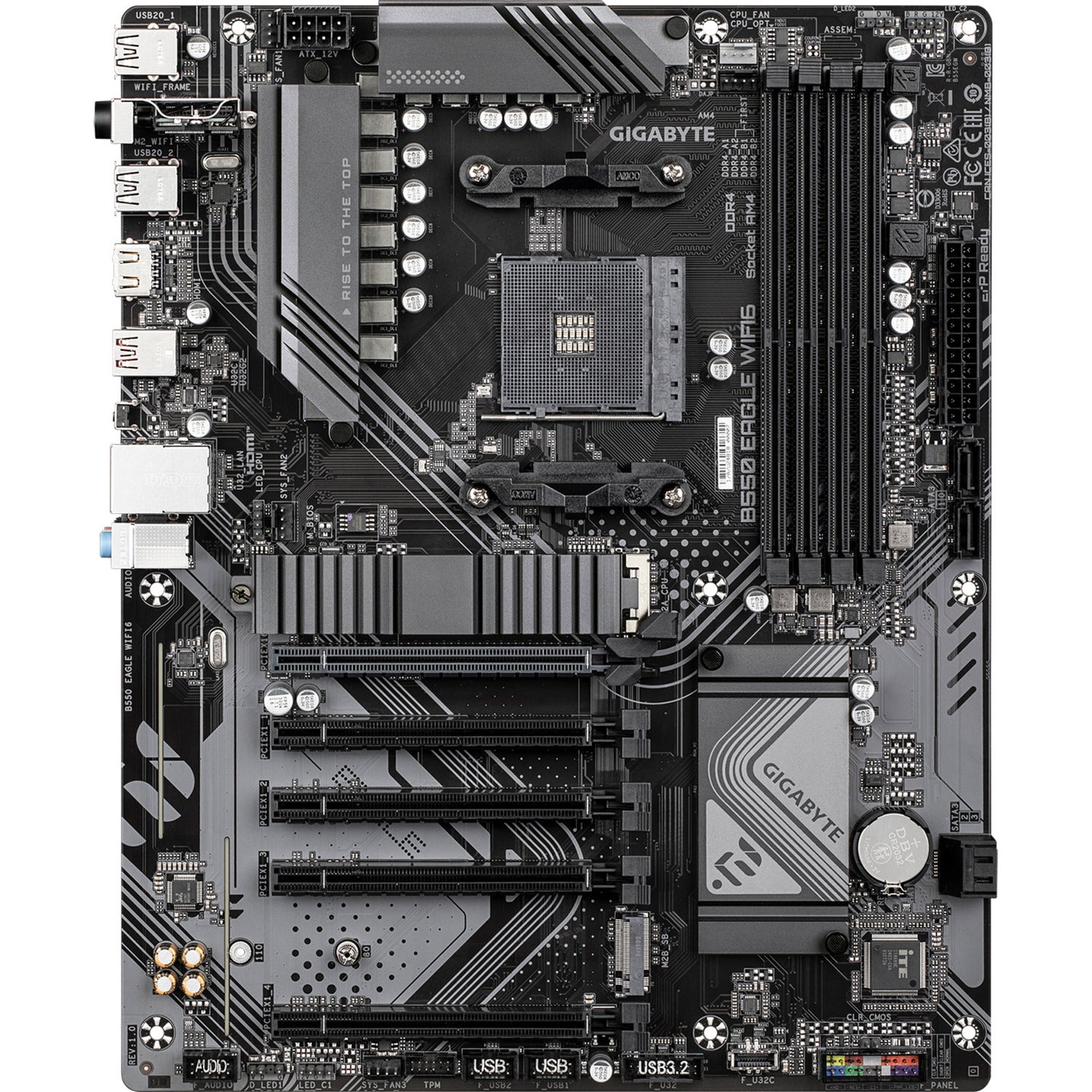 Gigabyte B550 Eagle WiFi6 Socket AM4 motherboard (black gray, RAID, GB-LAN, WiFi 6, BT, Sound, ATX)