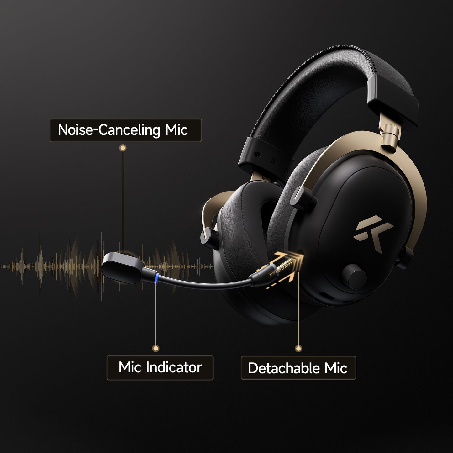 Mchose V9 Turbo+ Cuffie da gioco over-ear wireless magnetiche (Rosso, Nintendo Switch, Playstation 4, Playstation 5, Cellulare, PC, USB Bluetooth 2.4G)