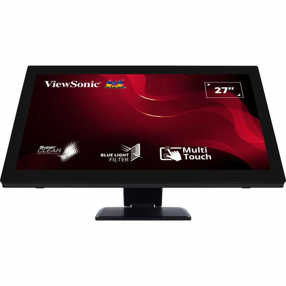 Monitor touch screen Viewsonic a 10 punti td2760 27 (nero, 1x HDMI, 1x porta display, VGA, USB-A, USB-B)