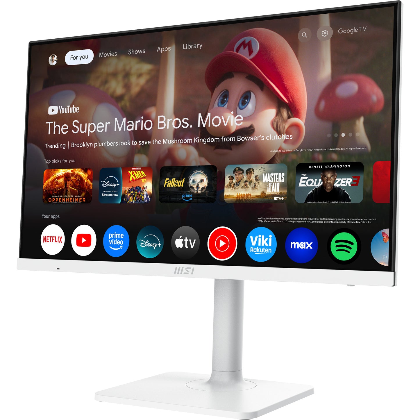 Monitor MSI Modern MD272UPSW 27 4K UHD (bianco, HDMI, DisplayPort, 2x USB-A, USB-C, Wi-Fi 5, BT, RJ-45)