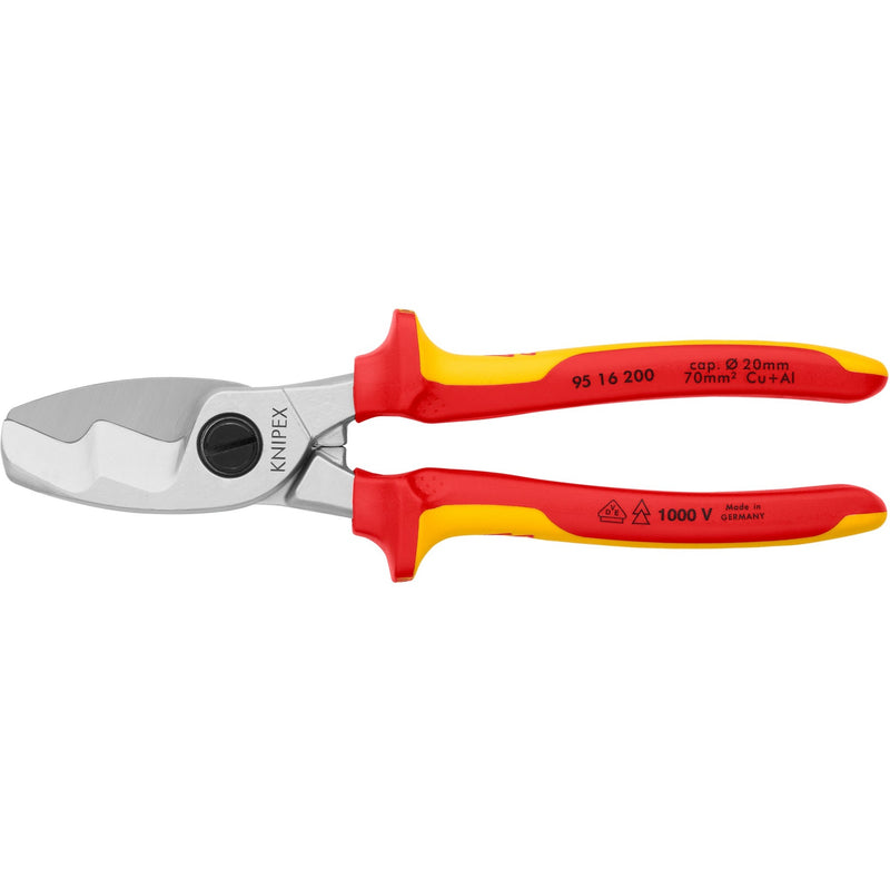 Tijeras de cable de knipex con bordes de corte doble 9516200