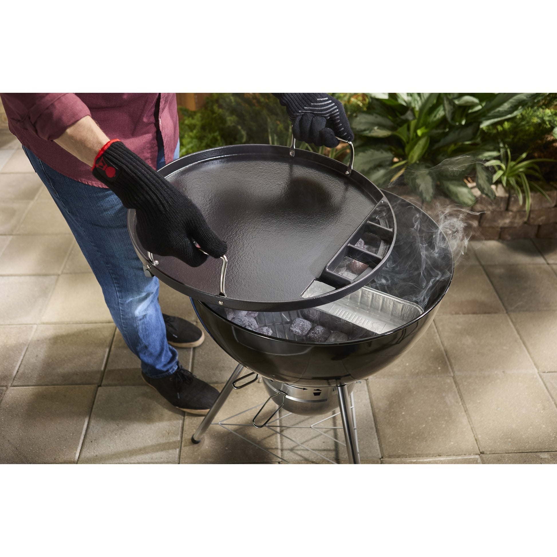 Weber plancha a grandezza naturale - per barbecue a carbone 57 cm piastra (nero)